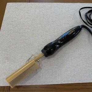 Black and Gold Homfu Electric Hot Comb Hair Straightener.
